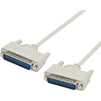 Cable de impresora paralelo DB25 macho a macho de 4.5 pies para la conexión entre un ordenador con interfaz DB25 hembra…